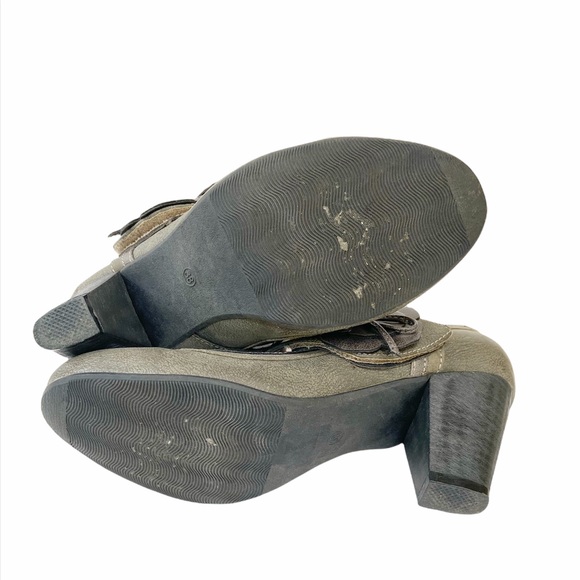 Avec Les Filles Mary Jane Heels w/Flower Green 7.5 - Picture 10 of 14